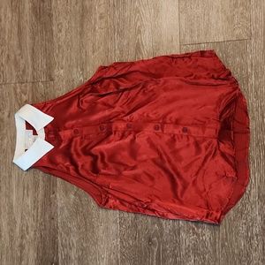 Corey Lynn Calter Terracotta Sleeveless Button-Up Top